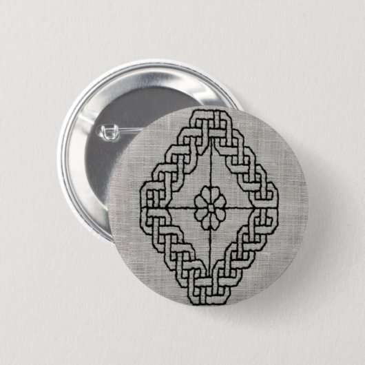 Blackwork embroidery button (Voorkant /achterkant)