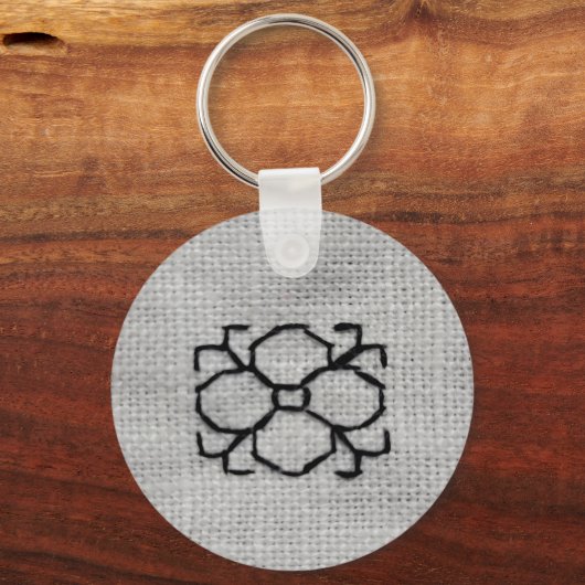 Blackwork embroidery keychain (Achterkant)