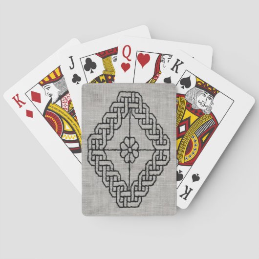 Blackwork embroidery playing cards pokerkaarten (Achterkant)
