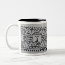 Blackwork embroidery two tone mug tweekleurige koffiemok