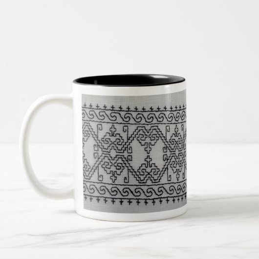 Blackwork embroidery two tone mug tweekleurige koffiemok (Links)