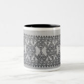 Blackwork embroidery two tone mug tweekleurige koffiemok (Center)