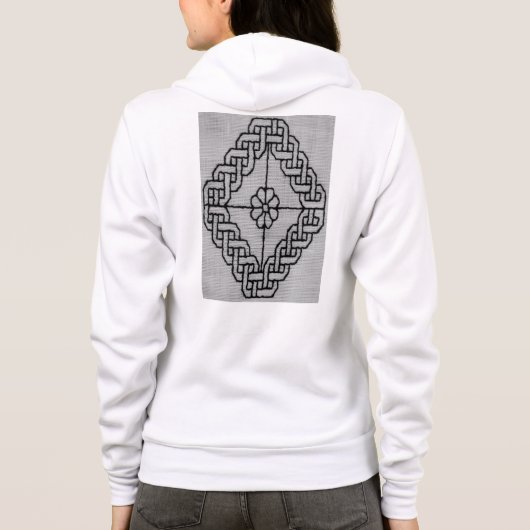Blackwork embroidery zip up hoodie (Achterkant)