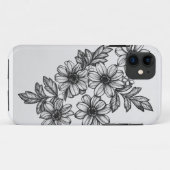 Blackwork Flowers Phone Case (Achterkant (horizontaal))