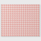 Blad Bloeiend Latwerk in Flamingo Cadeaupapier (Vlak)