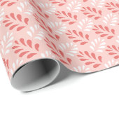 Blad Bloeiend Latwerk in Flamingo Cadeaupapier (Rol Hoek)