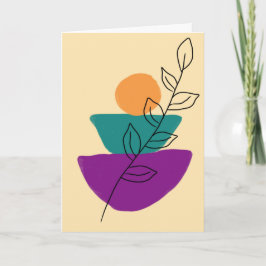 Blad boho illustratie kaart