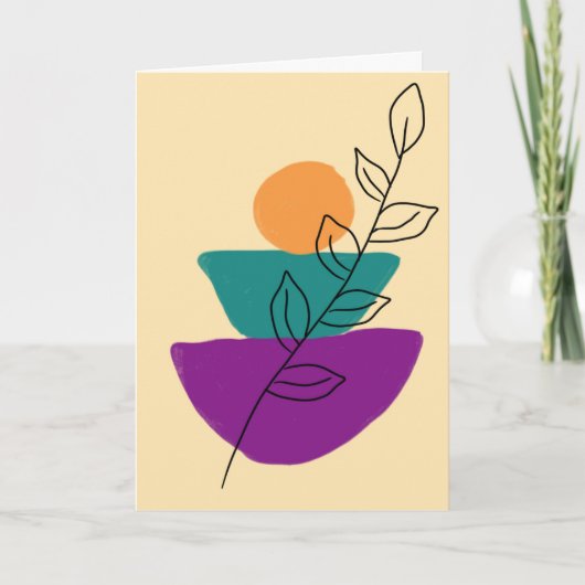 Blad boho illustratie kaart (Voorkant)