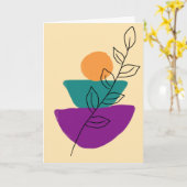 Blad boho illustratie kaart (Gele Bloem)