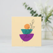 Blad boho illustratie kaart (Staand voorkant)