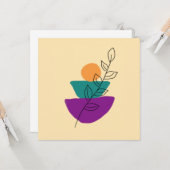 Blad boho illustratie kaart (Voorkant / Achterkant in situ)