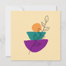 Blad boho illustratie kaart