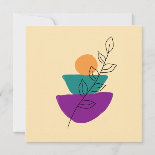 Blad boho illustratie kaart (Voorkant)