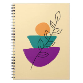 Blad boho illustratie notitieboek