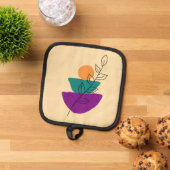 Blad boho illustratie pannenlap (Top down)