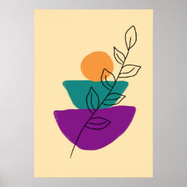 Blad boho illustratie poster