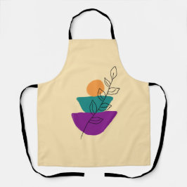 Blad boho illustratie schort