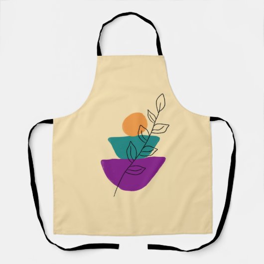 Blad boho illustratie schort (Voorkant)