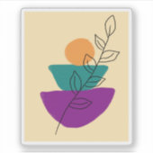 Blad boho illustratie sticker (Voorkant)