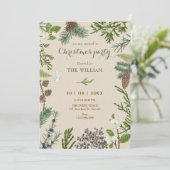 Blad botanisch kerst  kaart (Staand voorkant)