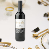 Blad botanisch patroon Mijnheer en Mevrouw Naam Da Wijn Etiket