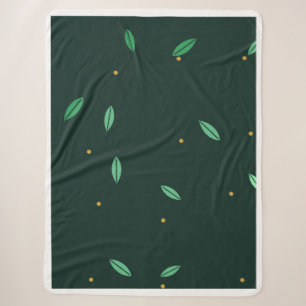 Blad botanische donkergroene naadloze patroon sherpa deken