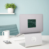 Blad botanische donkergroene naadloze patroon sticker (Laptop op bureau)