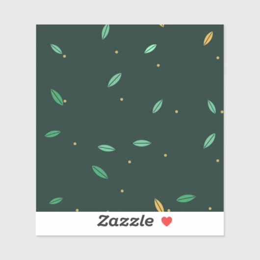 Blad botanische donkergroene naadloze patroon sticker (Vel)