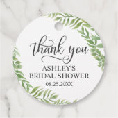 Blad Botanische Krans Bruidsjurk Dank Je Bedankjes Labels (Achterkant)