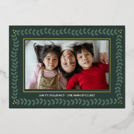 Blad botanische lijst feestdagen folie Kerst Kaart