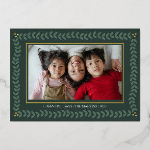 Blad botanische lijst feestdagen folie Kerst Kaart