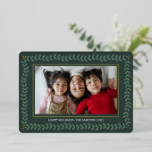 Blad botanische lijst feestdagen folie Kerst Kaart (Staand Voorkant)