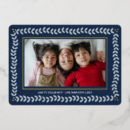 Blad botanische lijst feestdagen folie Kerst Kaart