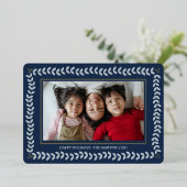 Blad botanische lijst feestdagen folie Kerst Kaart (Staand Voorkant)