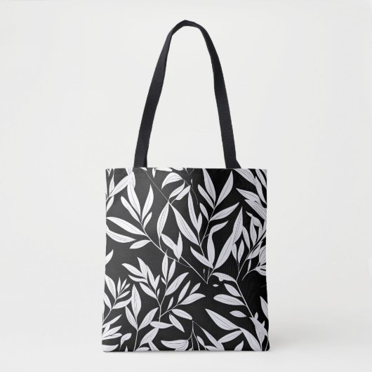 Blad botanische print canvas tas (Voorkant)