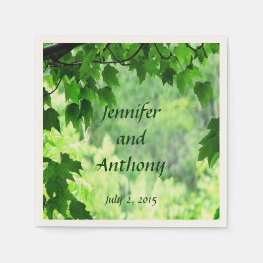 Blad bruiloft papieren servetten (Voorkant)