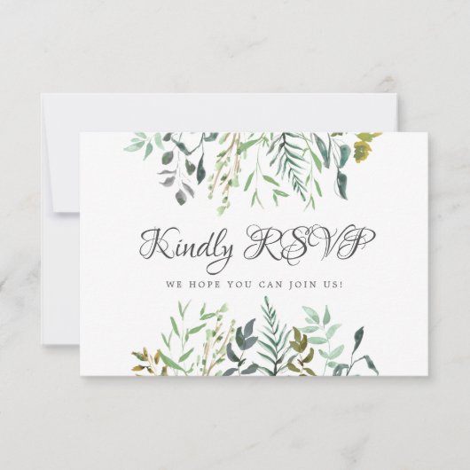 Blad Bruiloft Reactie met Lied Verzoek Maaltijd Ke RSVP Kaartje (Voorkant)