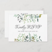 Blad Bruiloft Reactie met Lied Verzoek Maaltijd Ke RSVP Kaartje (Voorkant / Achterkant)