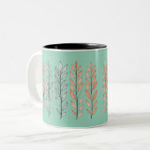 Blad Decor  Tweekleurige Koffiemok (Voorkant links)