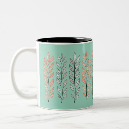 Blad Decor  Tweekleurige Koffiemok (Links)