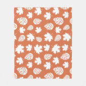 Blad & Dennenappel  Fleece Deken (Voorkant)