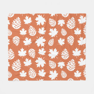 Blad & Dennenappel Fleece Deken