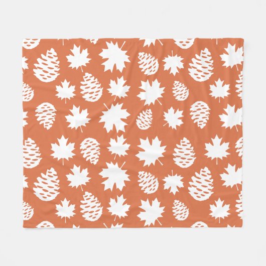 Blad & Dennenappel  Fleece Deken (Voorkant (Horizontaal))