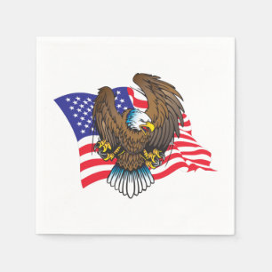 Blad Eagle en Amerikaanse vlag Servet
