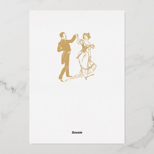 Blad en bessen uit het Victoriaanse tijdperk van A Folie Uitnodiging (Achterkant)