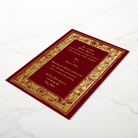 Blad en bessen uit het Victoriaanse tijdperk van A Folie Uitnodiging (Gedraaid)