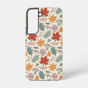Blad- en eikelpatroon in vintage herfststijl samsung galaxy hoesje