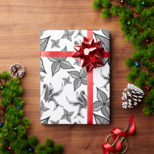 Blad- en tekenvogel-pakpapier cadeaupapier