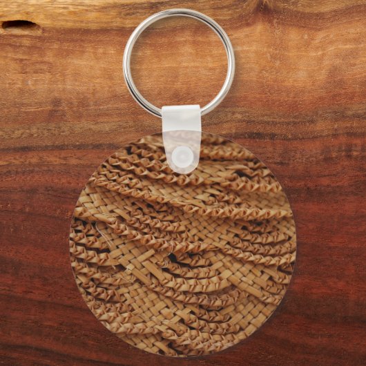 Blad en vetplanten Sleutelhanger met Weave Pattern (Achterkant)