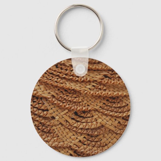 Blad en vetplanten Sleutelhanger met Weave Pattern (Achterkant)
